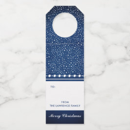Navy Blue Star Personalisiert Weihnachtsgeschenk Flaschenanhänger
