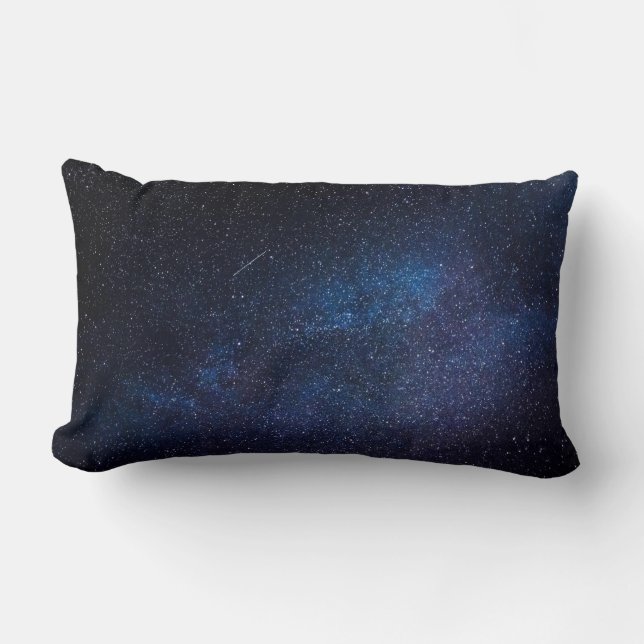 Navy Blue Starry Night Sky Galaxy Lendenkissen (Vorderseite)