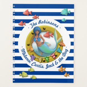 Navy Blue Strike Nautical Mermaid Beach Holiday Planer