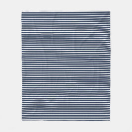 Navy Blue Strip Beach House Fleecedecke