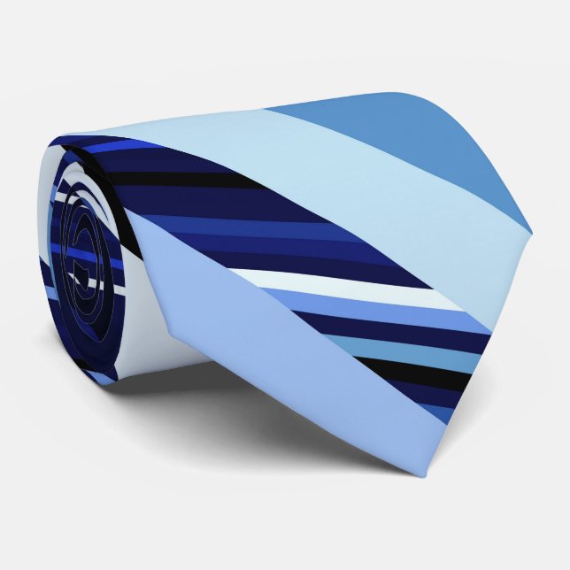 Navy Blue Stripes Nackenband Krawatte (Gerollt)