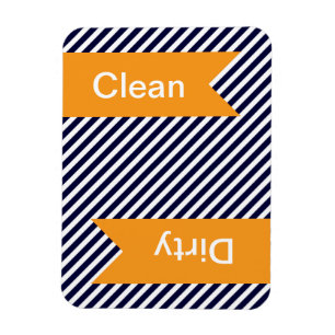 Navy Blue Striping Clean - Geschirrspülmagnete Magnet