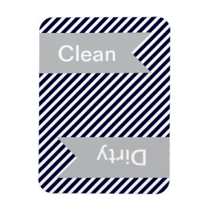 Navy Blue Striping Clean - Geschirrspülmagnete Magnet