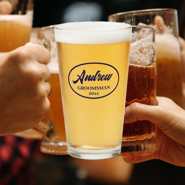 Navy Blue Stylized Wedding Trauzeuge Glas (In Situ)