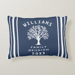 Navy Blue Summer Cool Tree Family Wiedersehen Dekokissen