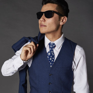 Navy Blue Summer Pattern Krawatte