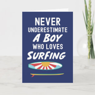 Navy-Blue-Surfer-Karten für Kinder Jungen Surfen S Karte