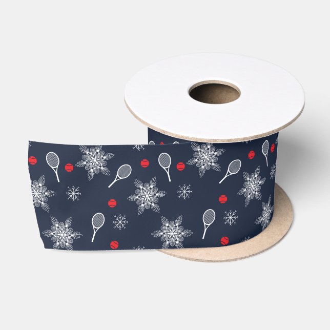 Navy Blue 💙 Tennis Weihnachten Satinband (Spule)