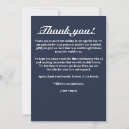Navy Blue Timeless Elegance Danke Karte