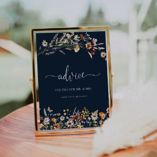 Navy Blue Tiny Wildblume Ratgeber Signatur Sockelschild