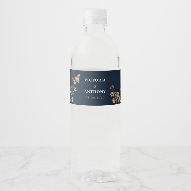 Navy Blue Tiny Wildblume Wedding (Vorderseite)