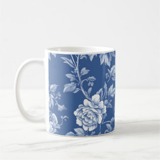Navy Blue Toile Kaffeetasse