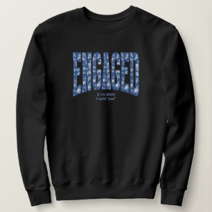 Navy Blue Toile VERLOBT Brautparty Junggesellinnen Sweatshirt