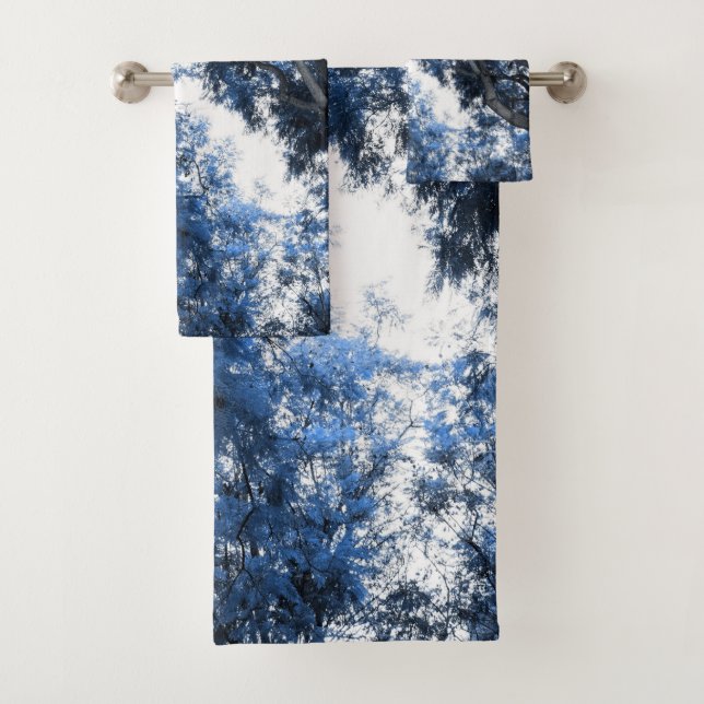 Navy Blue Trees Dream #1 #wall #art Badhandtuch Set (Insitu)