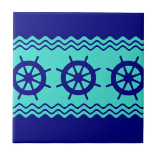 Navy Blue Turquoise Fliese