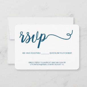 Navy Blue UAWG ohne Mailing Reservierter Sitzplatz RSVP Karte