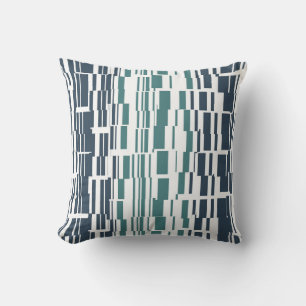 Navy Blue und Aquamarin Green Unique Muster Kissen