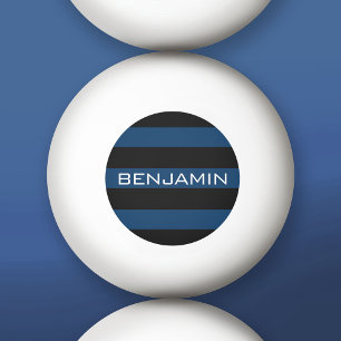 Navy Blue und Black Rugby Stripes mit Individuelle Tischtennisball
