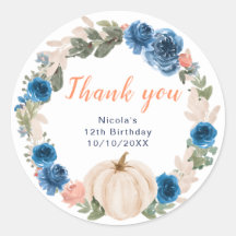 Navy Blue und Blush Pumpkins Geburtstag Vielen Dan