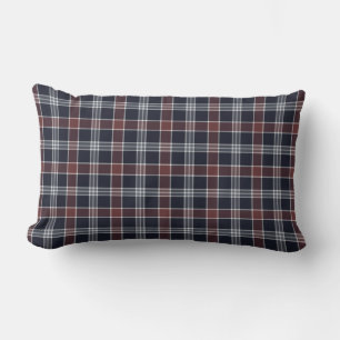 Navy Blue und Burgundy Kariert Square Kissen