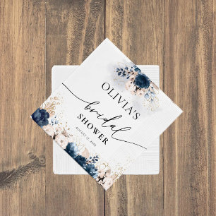 Navy Blue und Dusty Rose Brautparty Napkin Serviette