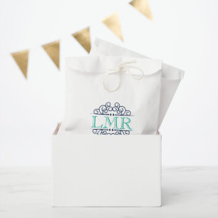 Navy Blue und Emerald Vintag Frame Monogram Geschenktütchen