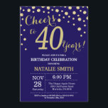 Navy Blue und Gold 40. Geburtstag Diamond Einladung<br><div class="desc">30. Geburtstag Einladung mit Navy Blue und Gold Glitzer Diamond Hintergrund. Gold Confetti. Erwachsener zum Geburtstag. Männer oder Frauen zum Geburtstag. Für weitere Anpassungen klicken Sie bitte auf die Schaltfläche "Anpassen" und verwenden Sie unser Designwerkzeug,  um diese Vorlage zu ändern.</div>