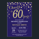 Navy Blue und Gold 60. Geburtstag Diamant Einladung<br><div class="desc">60. Geburtstag Einladung mit Navy Blue und Gold Glitzer Diamond Hintergrund. Gold Confetti. Erwachsener Geburtstag. Männer oder Frauen zum Geburtstag.
Für weitere Anpassungen klicken Sie bitte auf die Schaltfläche "Anpassen" und verwenden Sie unser Designwerkzeug,  um diese Vorlage zu ändern.</div>