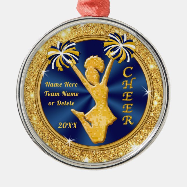 Navy Blue und Gold, Chefköche Weihnachtsgeschenke Ornament Aus Metall (Vorne)