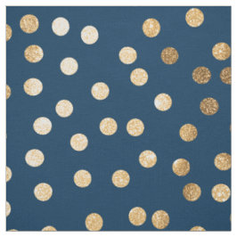 Navy Blue und Gold City Dots Stoff