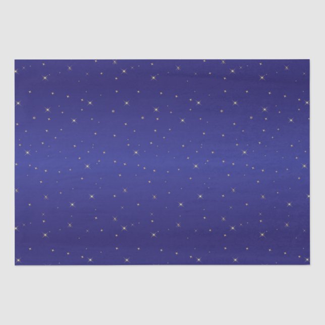Navy Blue und Gold Glitzer Stars Weihnachten  Seidenpapier (Vorderseite)