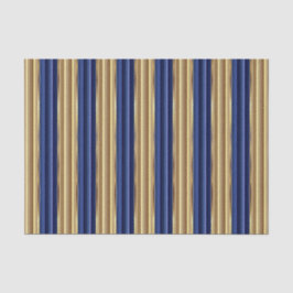 Navy Blue und Gold Large Stripes Seidenpapier