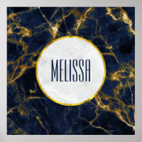 Navy Blue und Gold Marble Moderne Stilvoll