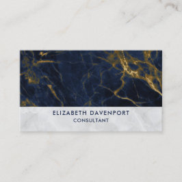 Navy Blue und Gold Marble Moderne Stilvoll Visitenkarte