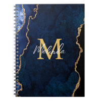 Navy Blue und Gold Marmor Agate