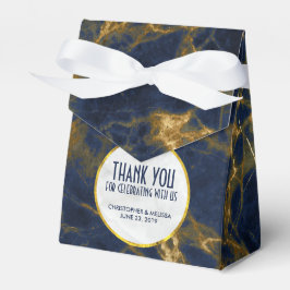 Navy Blue und Gold Marmor Moderne, stilvolle Hochz Geschenkschachtel