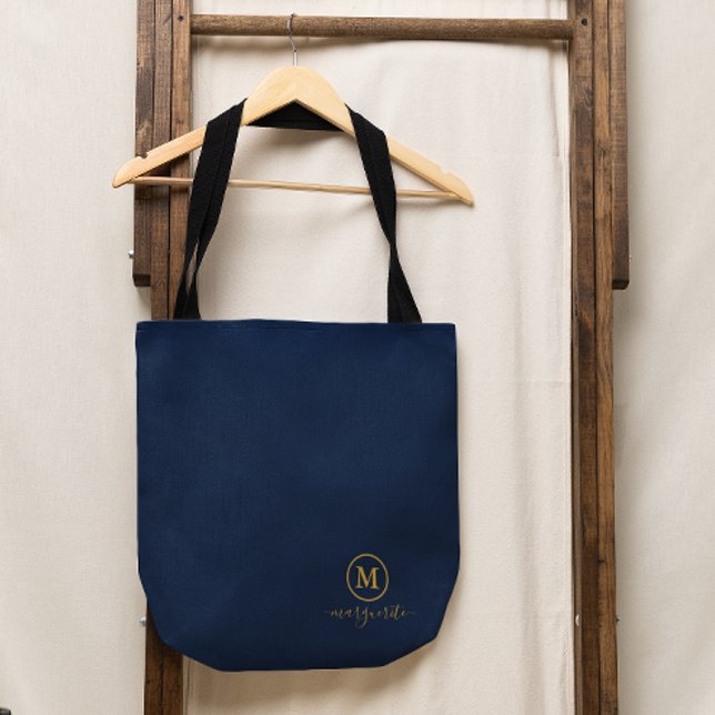 Navy Blue und Gold Monogram Tasche (Von Creator hochgeladen)