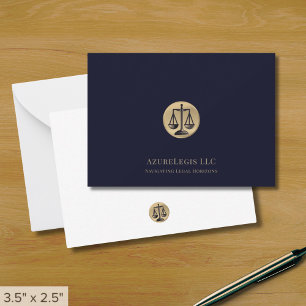 Navy Blue und Gold Scales of Justice Mitteilungskarte