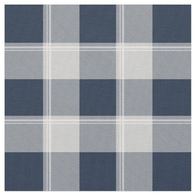 Navy Blue und Grau Lumberjack Kariert Stoff (Nahaufnahme)