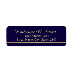 Navy Blue und Imitate Gold Foil Elegantes Skript