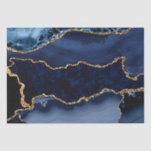 Navy Blue und Imitate Gold Glitzer Marble Agate