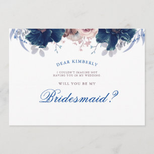 Navy Blue und Mauve - Werden Sie meine Bridesmaid Einladung