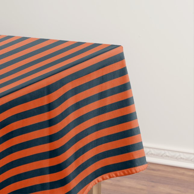 Navy Blue und Orange Stripe Tischdecke (Beispiel)