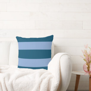 Navy Blue und Periwinkle Stripe Pillow Kissen