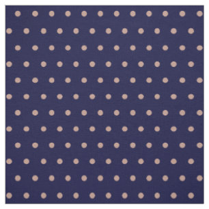 Navy Blue und Rose Gold Textured Polka Dot Muster Stoff