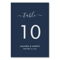 Navy Blue und Silver Modern Script