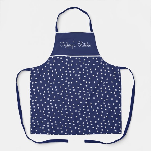 Navy Blue und Stars Schürze (Vorderseite)