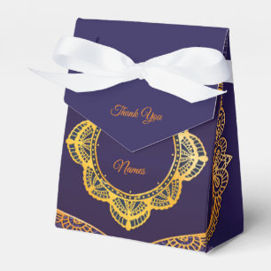 Navy Blue und Violet mit Gold-Mandalasen Geschenkschachtel
