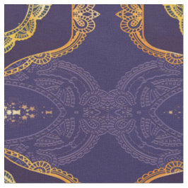 Navy Blue und Violet mit Gold-Mandalasen Stoff