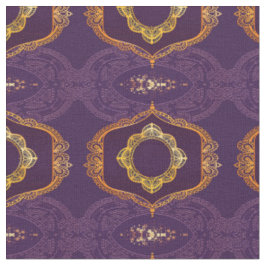 Navy Blue und Violet mit Gold-Mandalasen Stoff